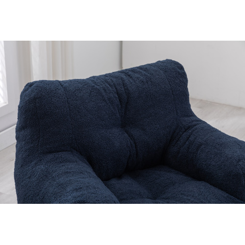 010-Soft Teddy Fabric Tufted Foam Bean Bag Chair With Teddy Fabric Dark Gray、、casual