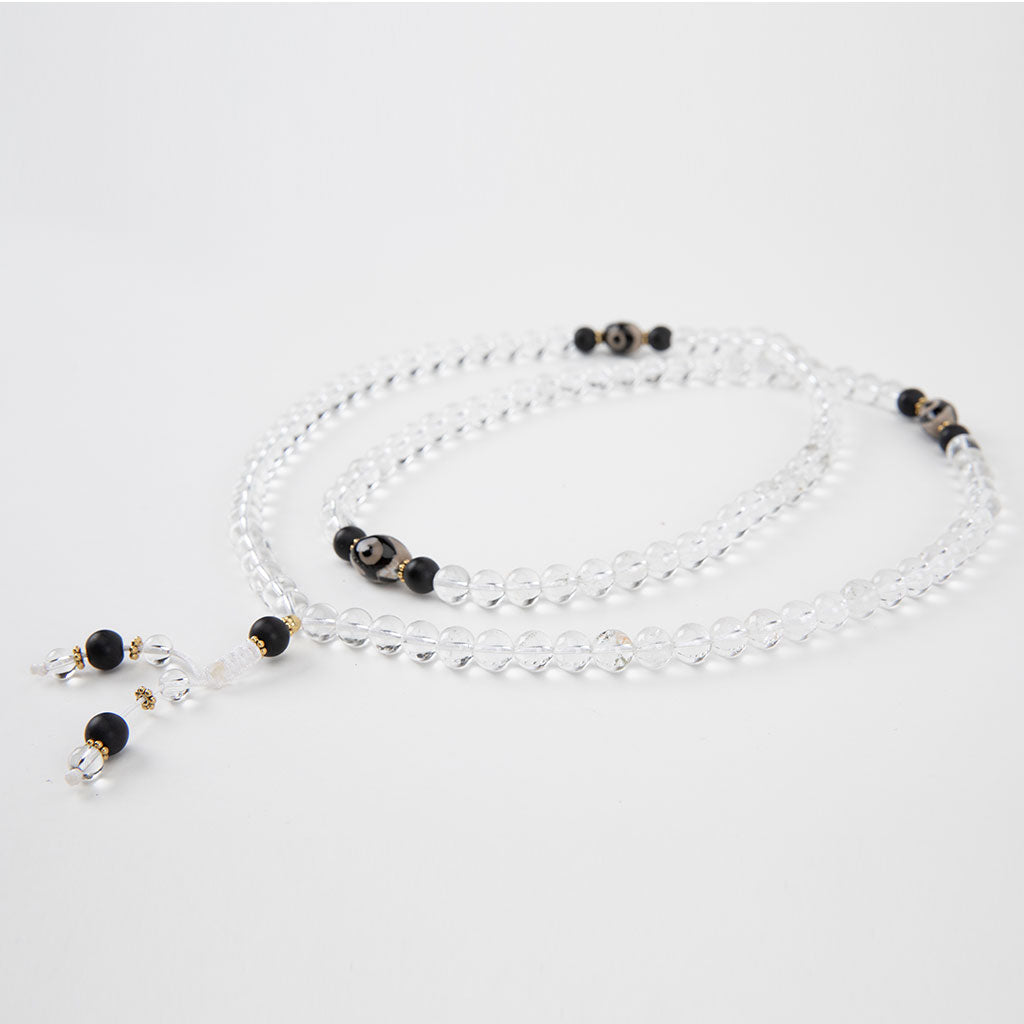 Crystal & Dzi Bead Mala Necklace、mySite、topwebapps