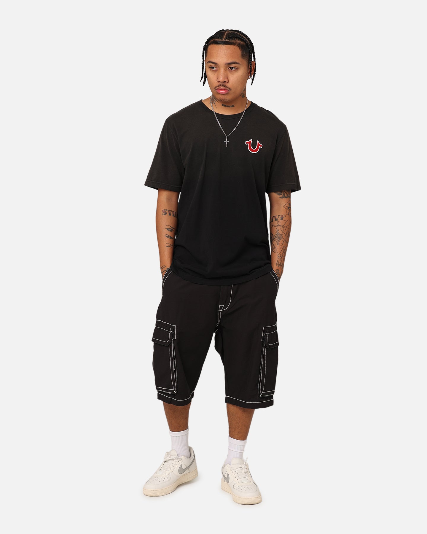 True Religion JV7 Washed T-Shirt Jet Black、mySite、zt4zffjzw