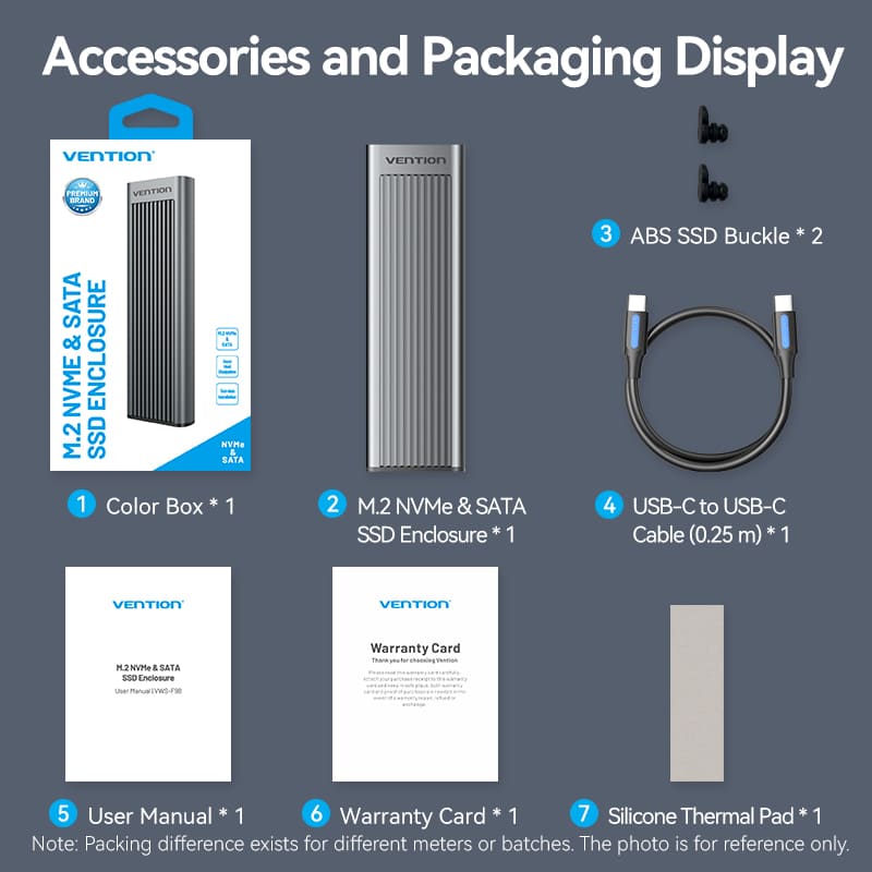 Vention M.2 NVMe & SATA SSD Enclosure (USB 3.2 Gen 2-C) with Heat Sink Gray Aluminum Alloy Type、mySite、fannypackpong