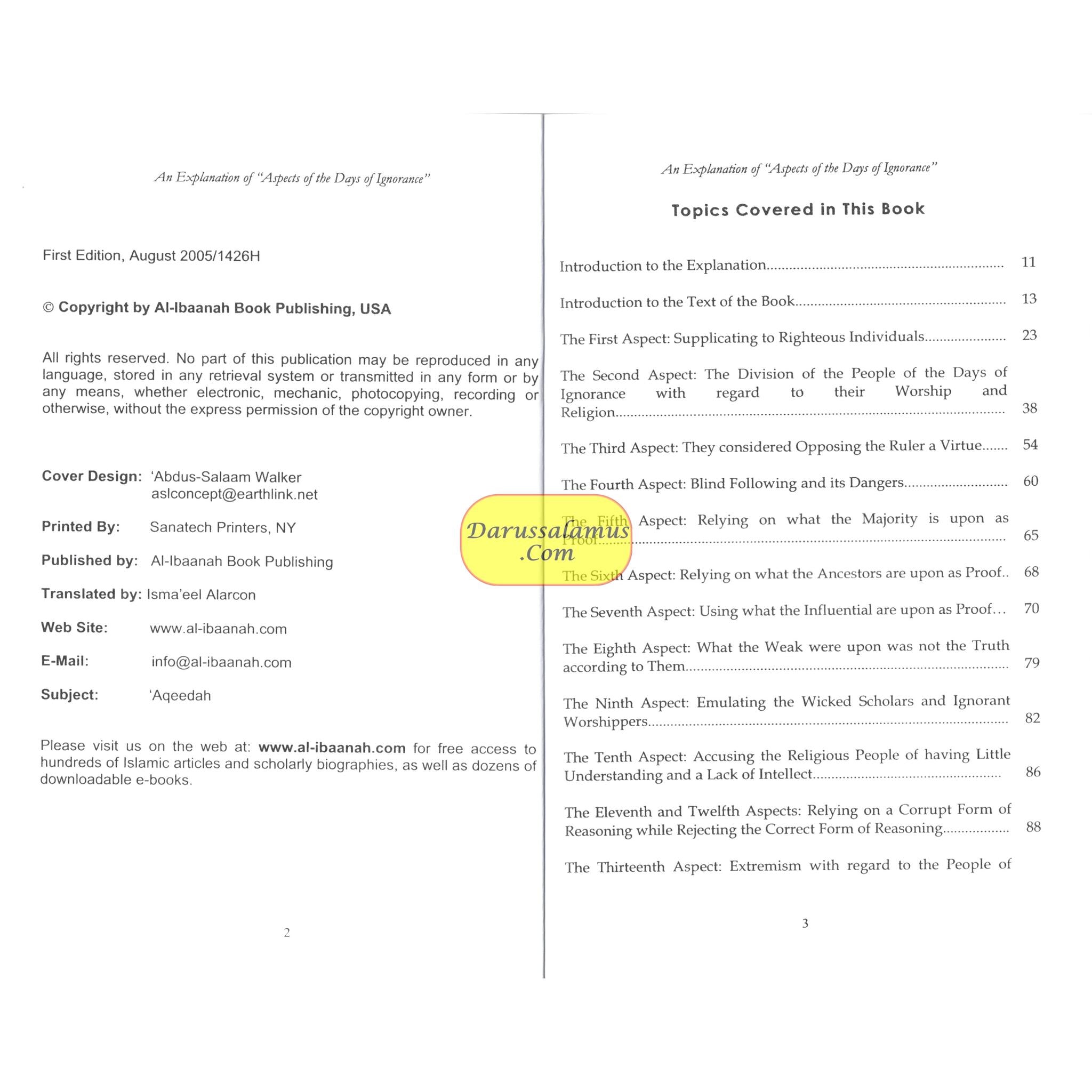 An Explanation of Aspects of the Days of Ignorance of the Imaam & Mujaddid Muhammad bin Abdil Wahhaab By Shaikh Saalih bin Fawzaan Al-Fawzaan、mySite、topwebapps
