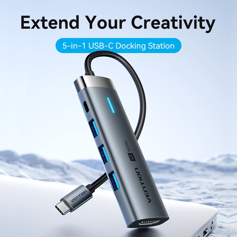 Vention 5-in-1 USB-C Docking Station、mySite、fannypackpong