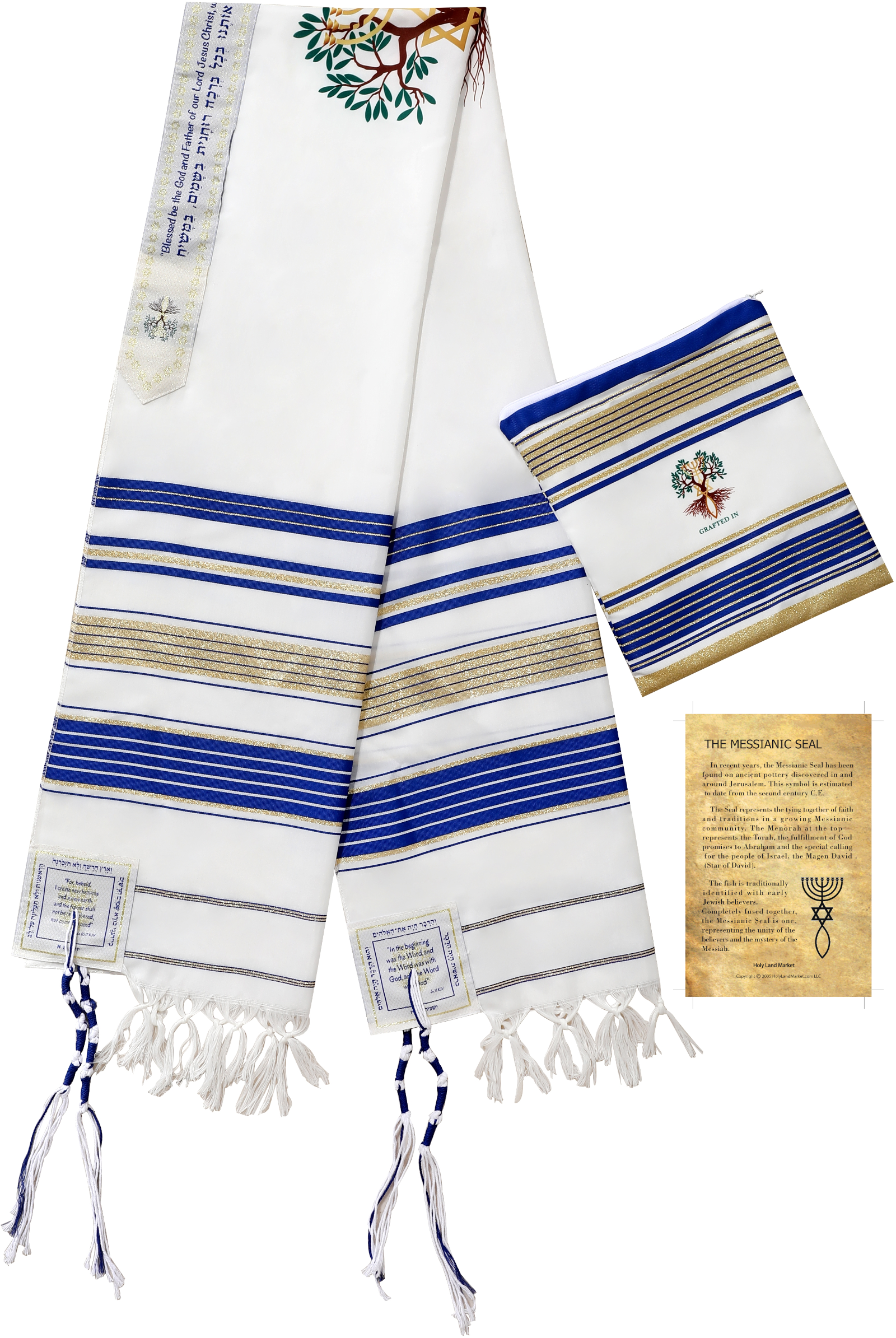 Holy Land Market Grafted IN - Messianic Christian Prayer Shawl/Tallit Prayer Shawl - Creation and Restoration Talit、mySite、topwebapps