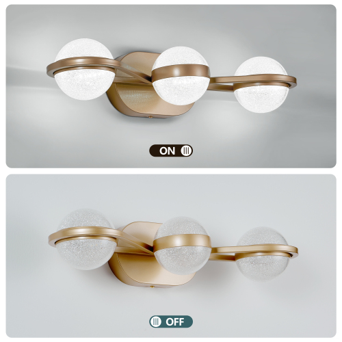 (Same as W134067503/L2001) 28" Golden Minimalist LED Bathroom Vanity Light with Crystal Sand Acrylic Shades, 4-Light Wall Mounted Decorative Lighting Fixture, Suitable for Bathroom Vanity Mirror、、eastwooduniform