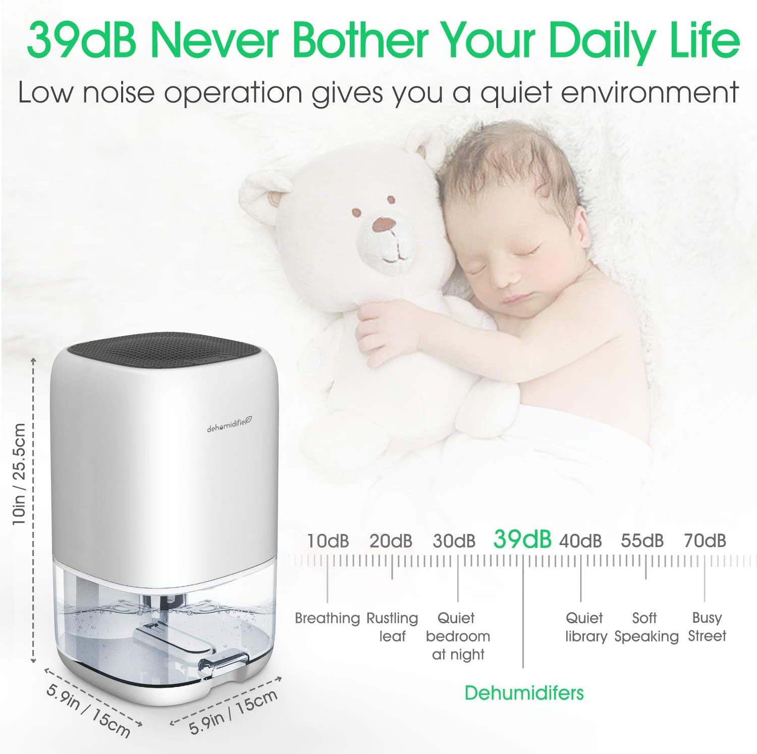 Kloudi Dehumidifier 1000ml Small Dehumidifier Mini Electric Dehumidifier, Air Cleaner, Portable and Compact Ultra Quiet for Home, basements, Bedroom, Bathroom, Garage, Wardrobe, RV、mySite、fannypackpong