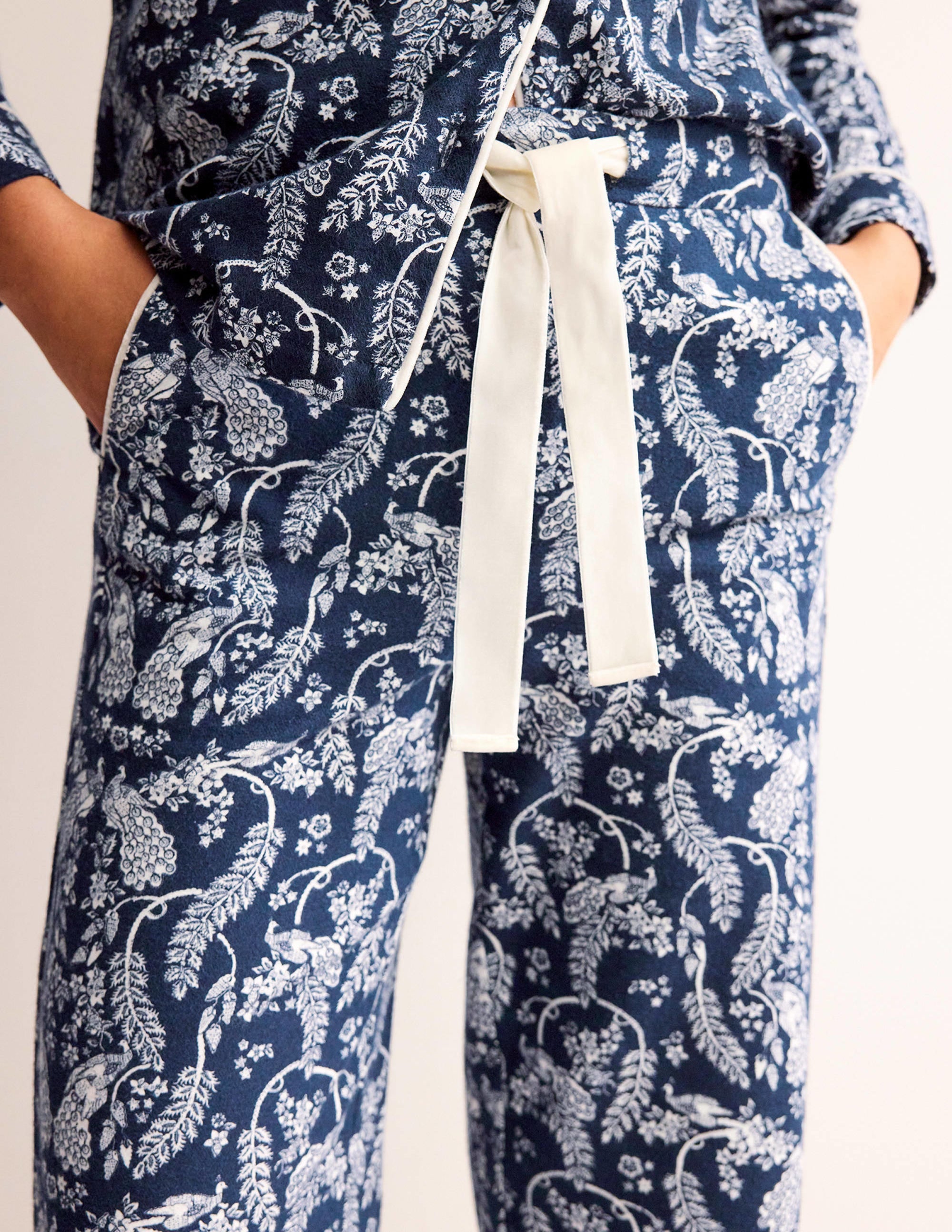  Brushed Cotton Pajama Pants-French Navy, Peacock、mySite、ashleygrahame