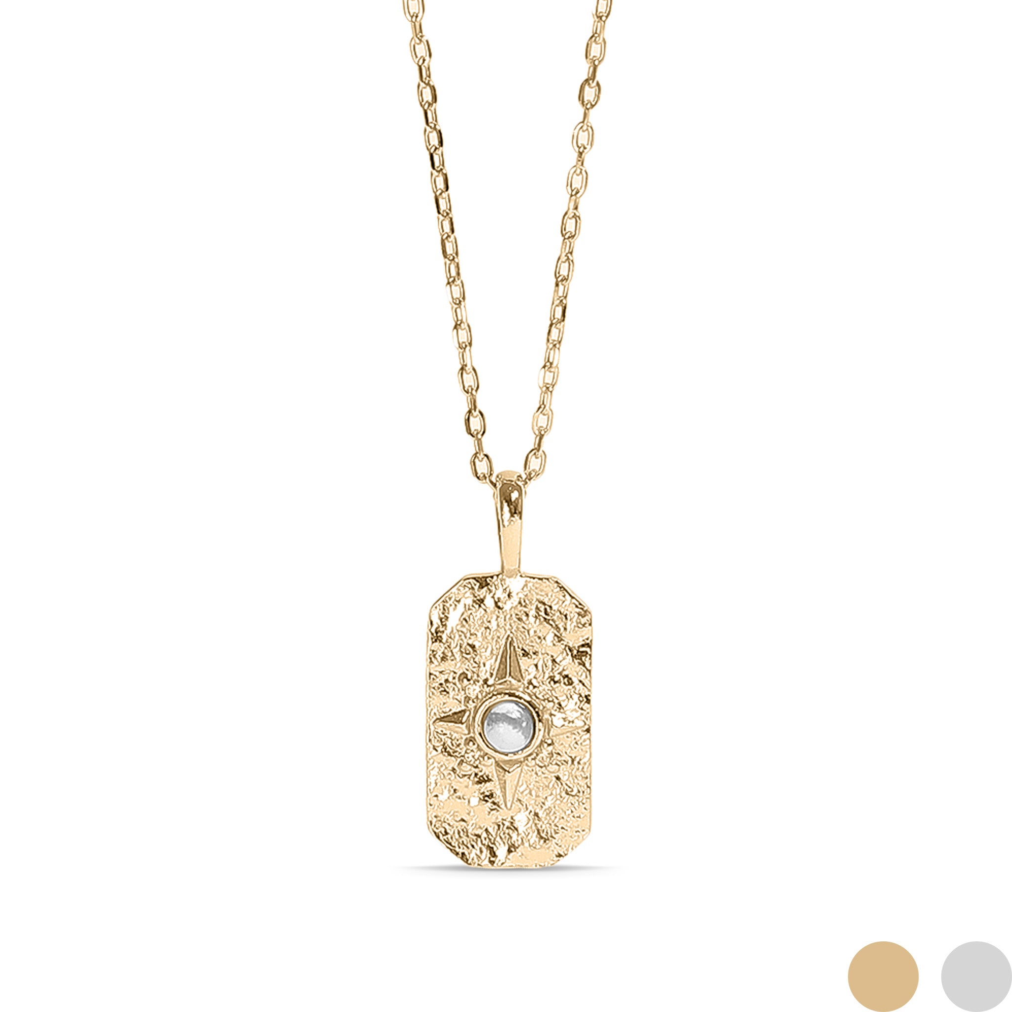 14K Gold Plated Sterling Silver Semi Precious Compass Star Necklace / PMJ0028、mySite、dreamappss