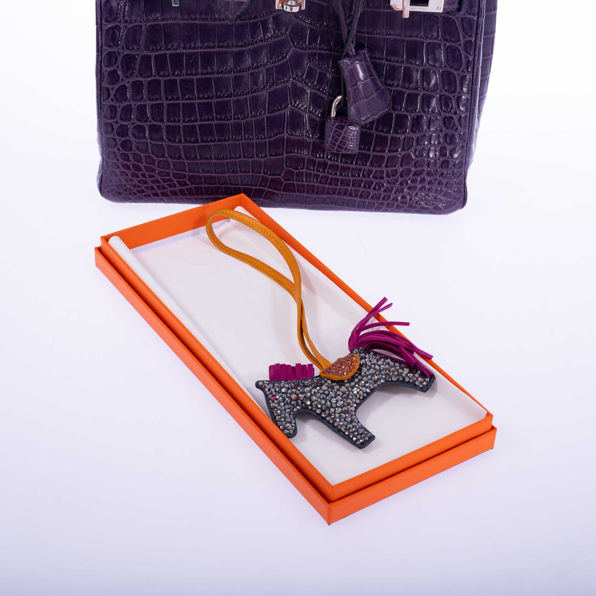 Hermès Rodeo Milo Grigri Light Gray Charm Custom Swarovski PM、mySite、garminoutage.com