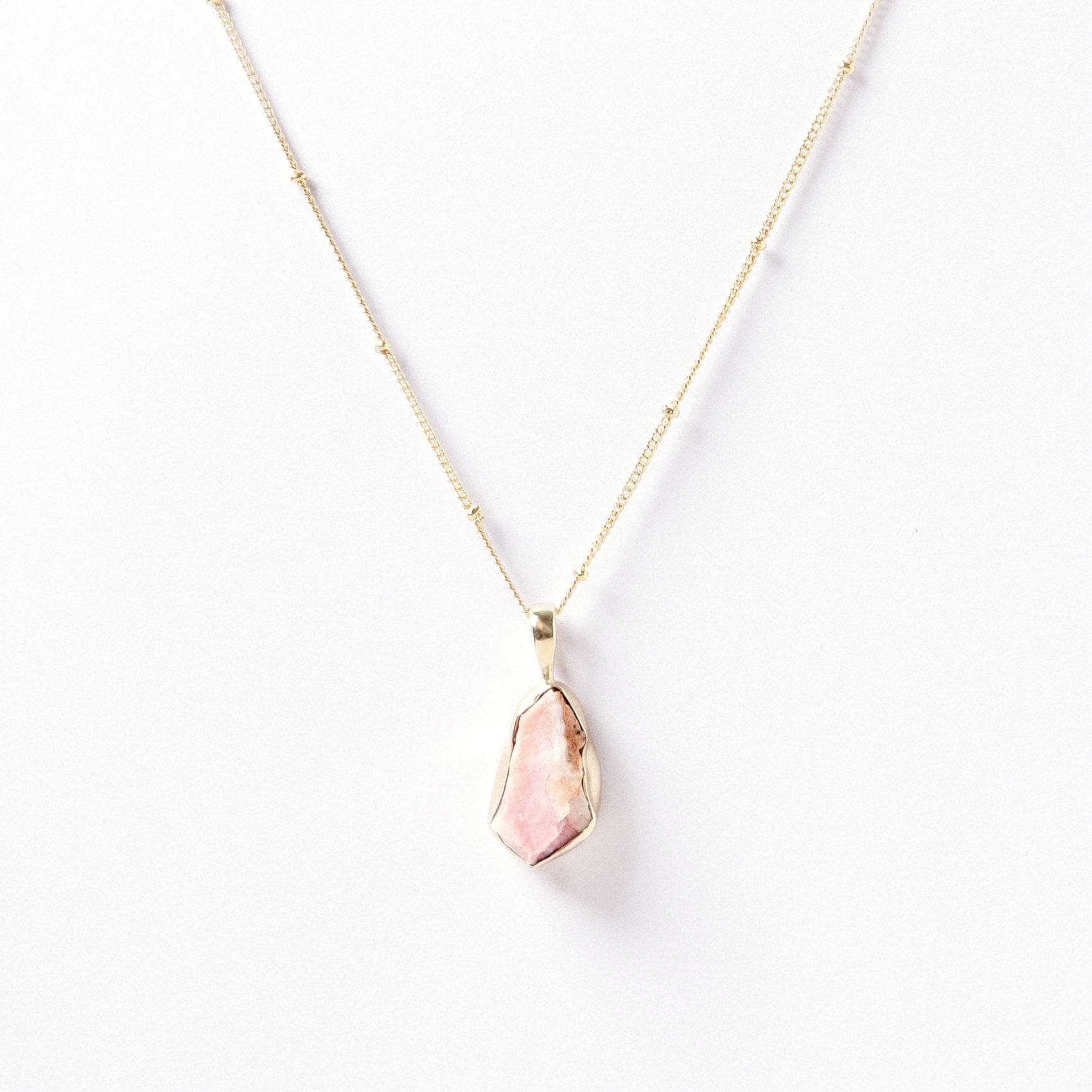Pink Opal Raw Crystal Necklace、mySite、hinf8tx79