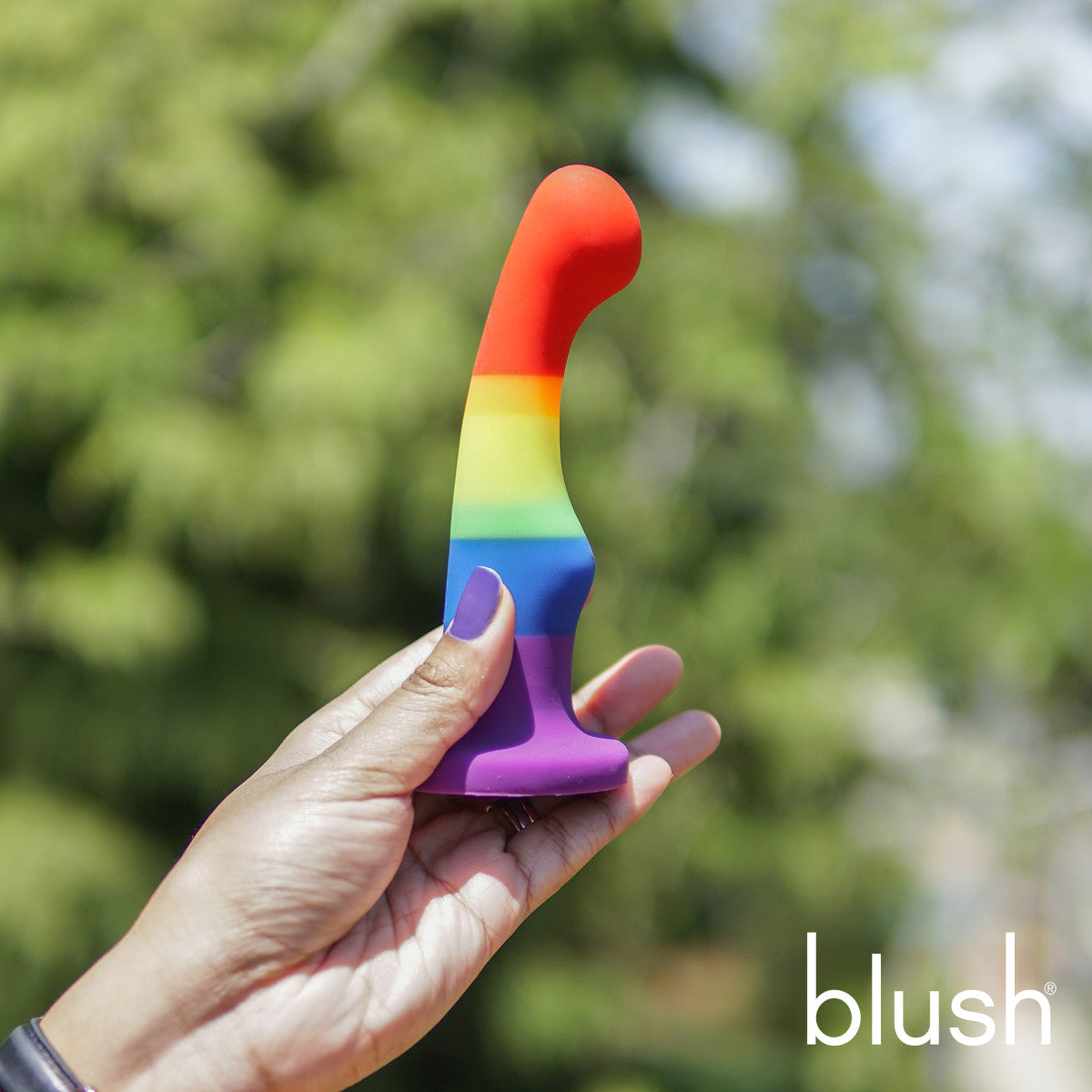 Avant By Blush® | Pride Freedom P1 | Artisan 6 Inch Curved G-Spot Dildo with Suction Cup Base - Elegantly Made with Smooth UltraSilk® Purio® Silicone、mySite、bottomscart