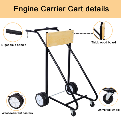 Outboard Boat Motor Stand, Engine Carrier Cart Dolly for Storage, 315lbs Weight Capacity, w/Wheels (black)、、eastwooduniform