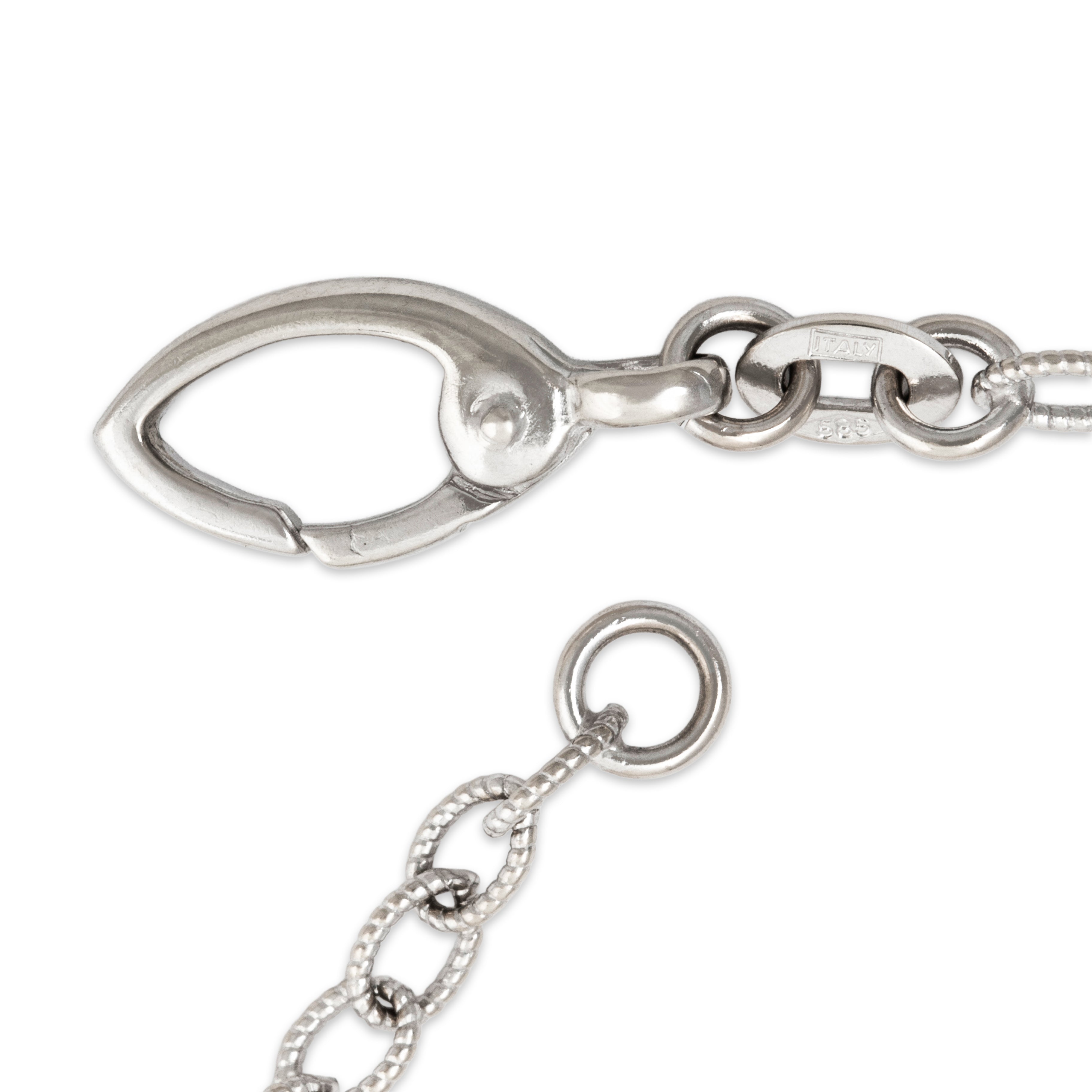 Vintage 14k White Gold Textured Link Necklace 16、mySite、hinf8tx79