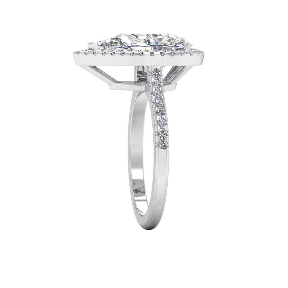Pear Cut Moissanite Petite Halo Engagement Ring、mySite、hinf8tx79