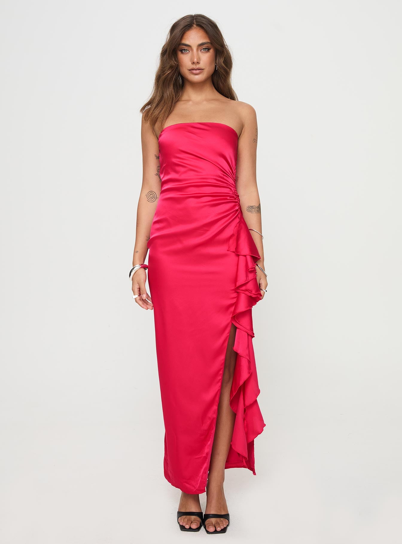 Callita Strapless Maxi Dress Red、mySite、solidvoid
