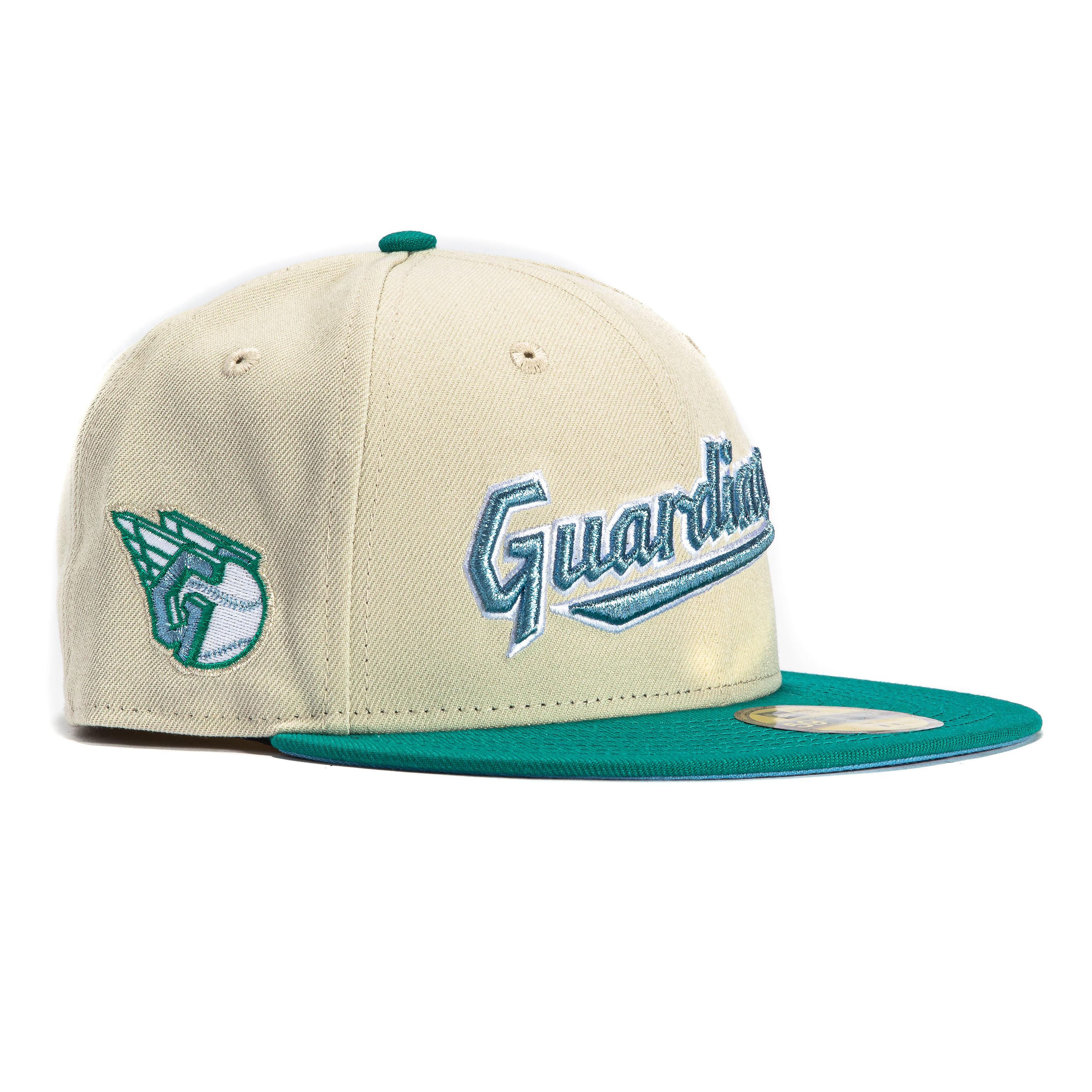 New Era 59Fifty Cleveland Indians Logo Patch Alternate Hat - Stone, Teal、mySite、vikingsvslions