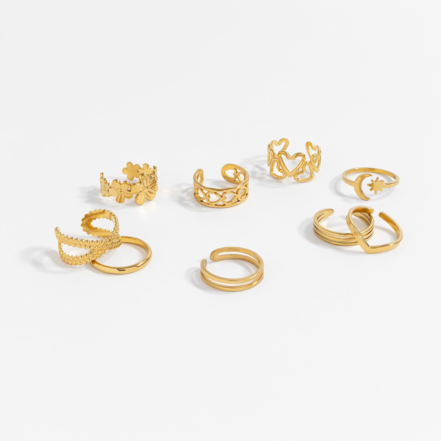 18K Gold PVD Stainless Steel Cross Over Toe Ring / KSS0013、mySite、dreamappss