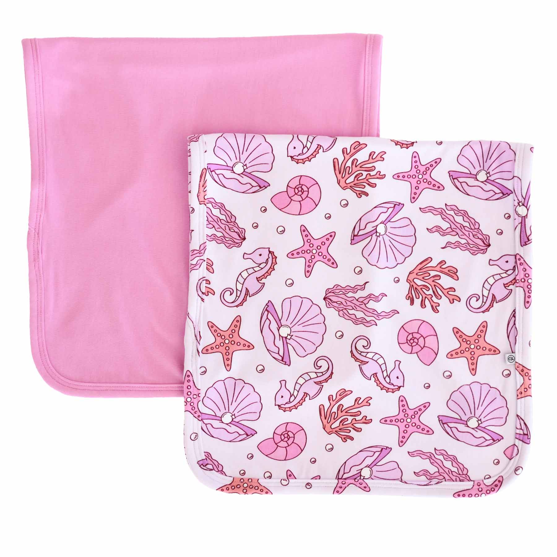  Tiny Tides 2pc Burp Cloth Set | Pink、mySite、layawaytickets