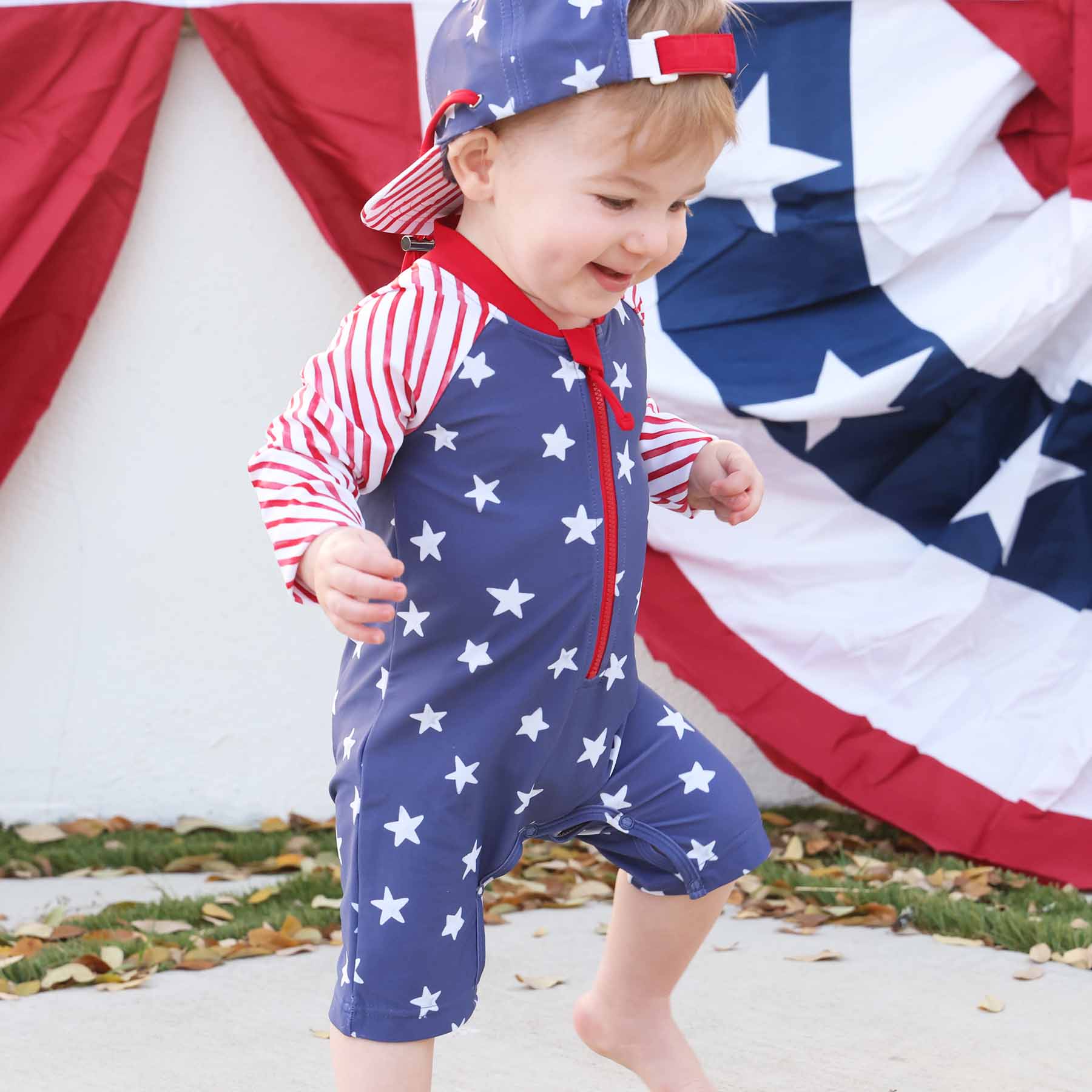  Long Sleeve Rash Guard Swim Romper Shortie | Star-Spangled Summer、mySite、layawaytickets