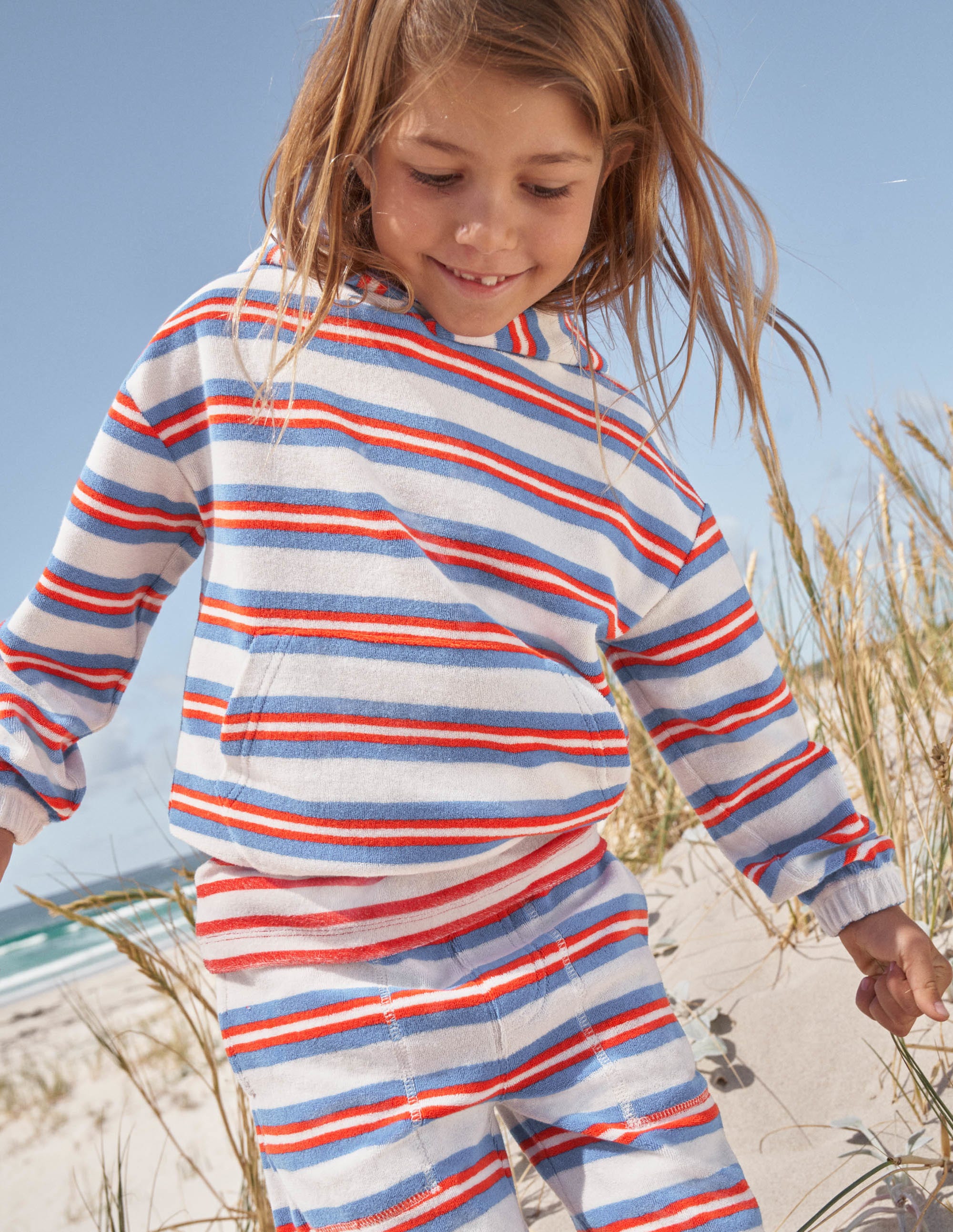  Towelling Hoodie-Cabana Blue Multi Stripe、mySite、ashleygrahame