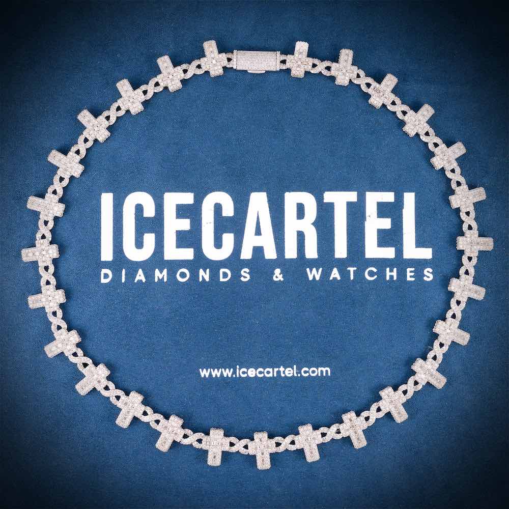 15MM Iced Out Cross Infinity Link Chain 14K Gold、mySite、hinf8tx79