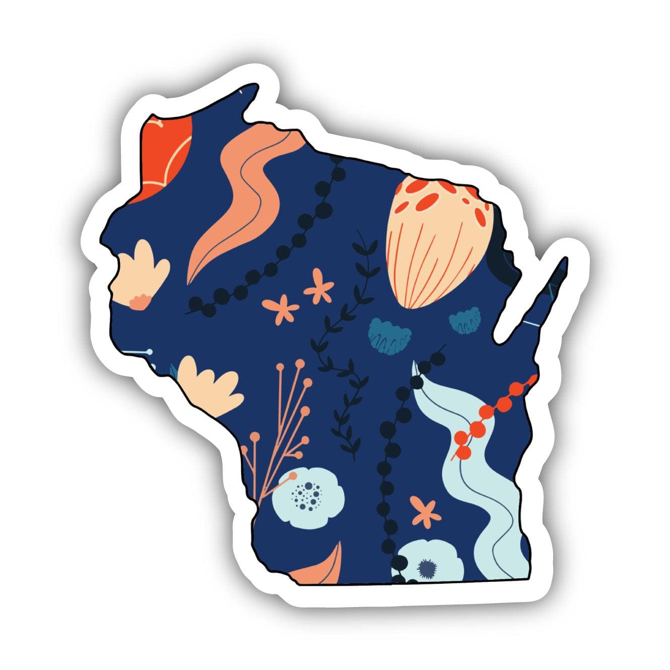  Wisconsin Blue Floral Abstract Sticker、mySite、elrpsem3k