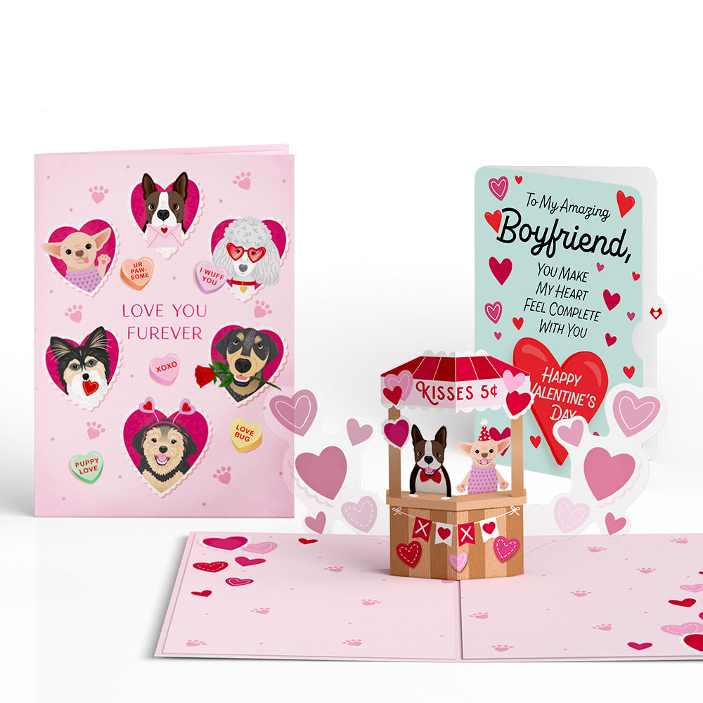 Love You Furever Dog Kisses Valentine Pop-Up Card and Sentiment Set for Boyfriend、mySite、solidvoid