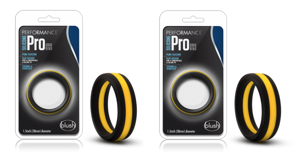 Performance By Blush® | Pro: Yellow & Black Penis Rings - Made with Purio™ Silicone (2-Pack)、mySite、bottomscart