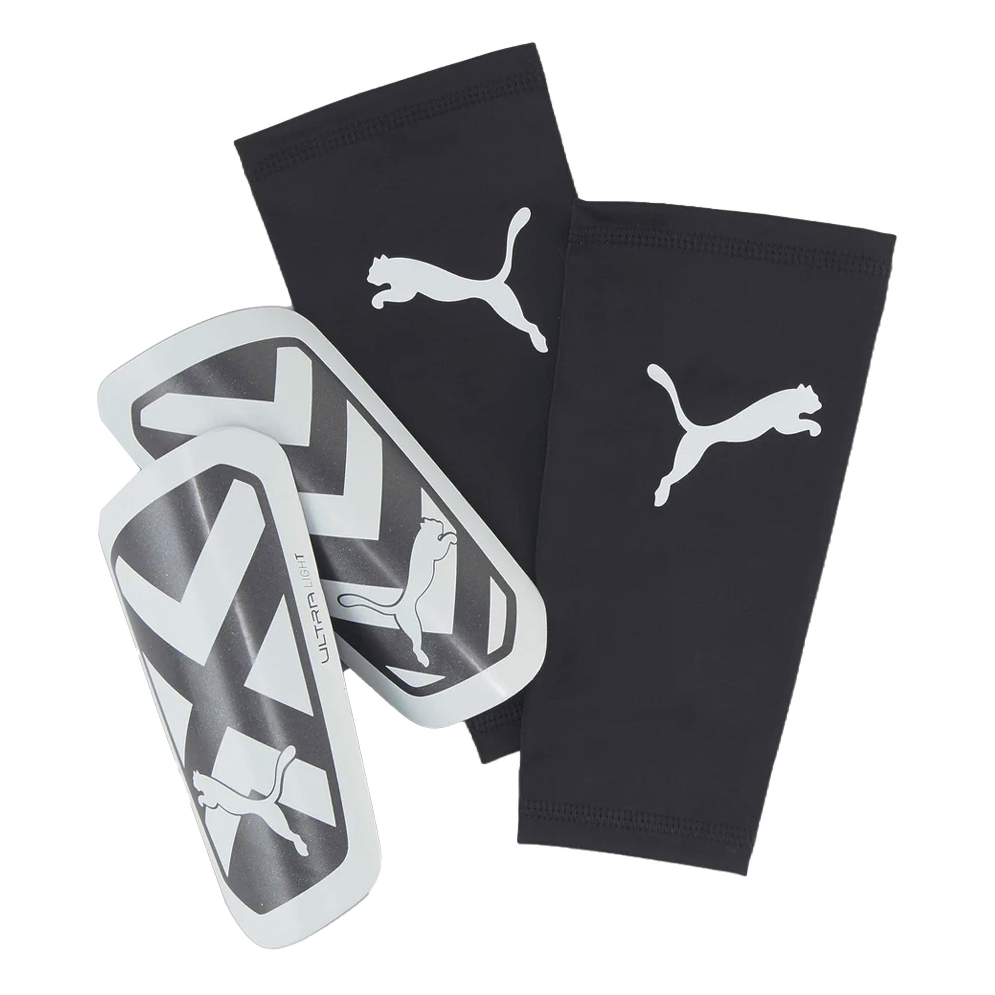 PUMA Ultra Light Sleeve Shin Guards White/Black、mySite、noshort