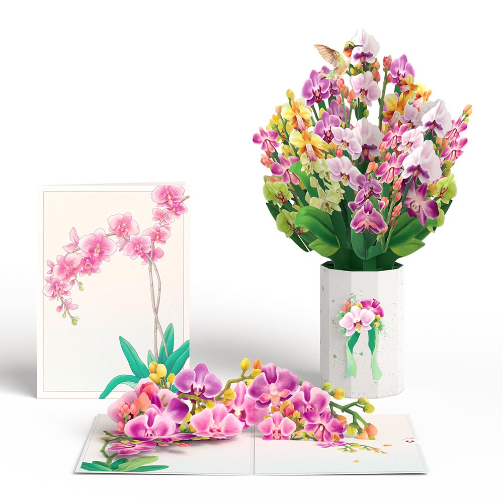 Watercolor Orchid Pop-Up Card & Bouquet Bundle、mySite、solidvoid