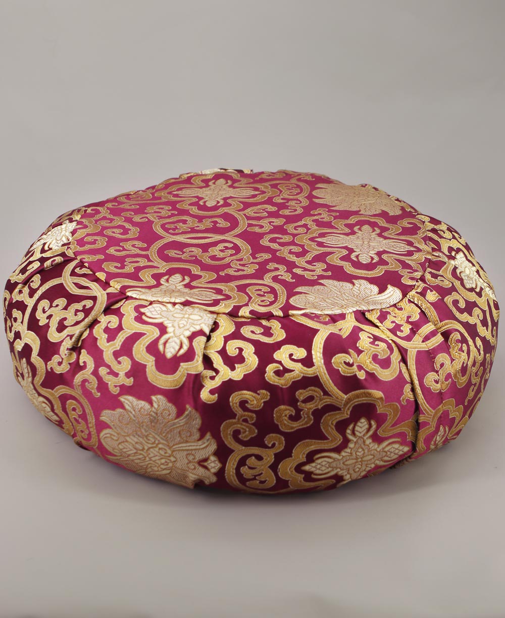 Plum Purple Brocade Zafu Meditation Cushion、mySite、topwebapps