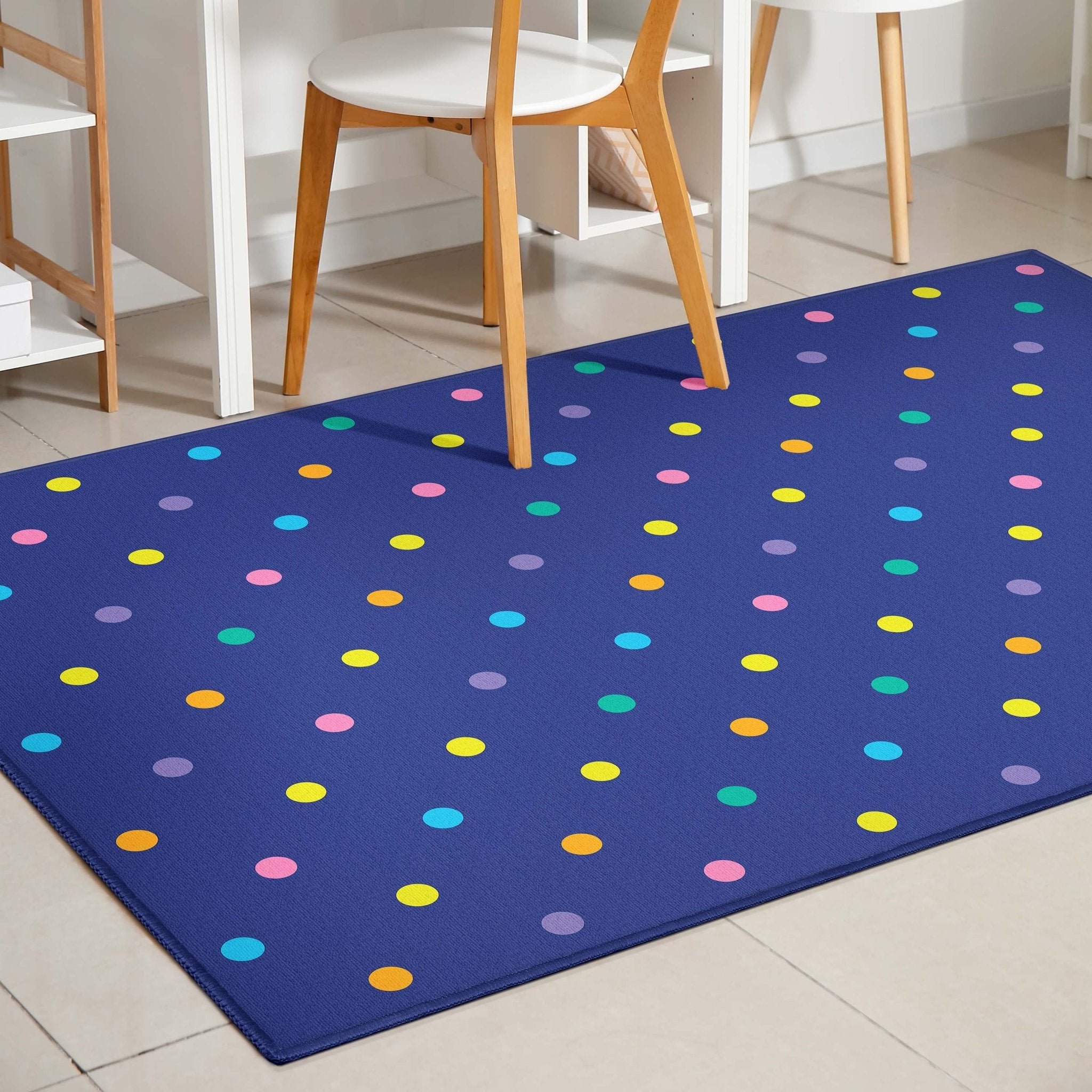 Crayola Polka Dot Blue Area Rug By Well Woven、mySite、gigharbornorthrealestate