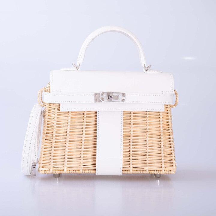 Hermès Kelly 20 Mini Picnic White, Swift & Osier Wicker Palladium Hardware、mySite、garminoutage.com