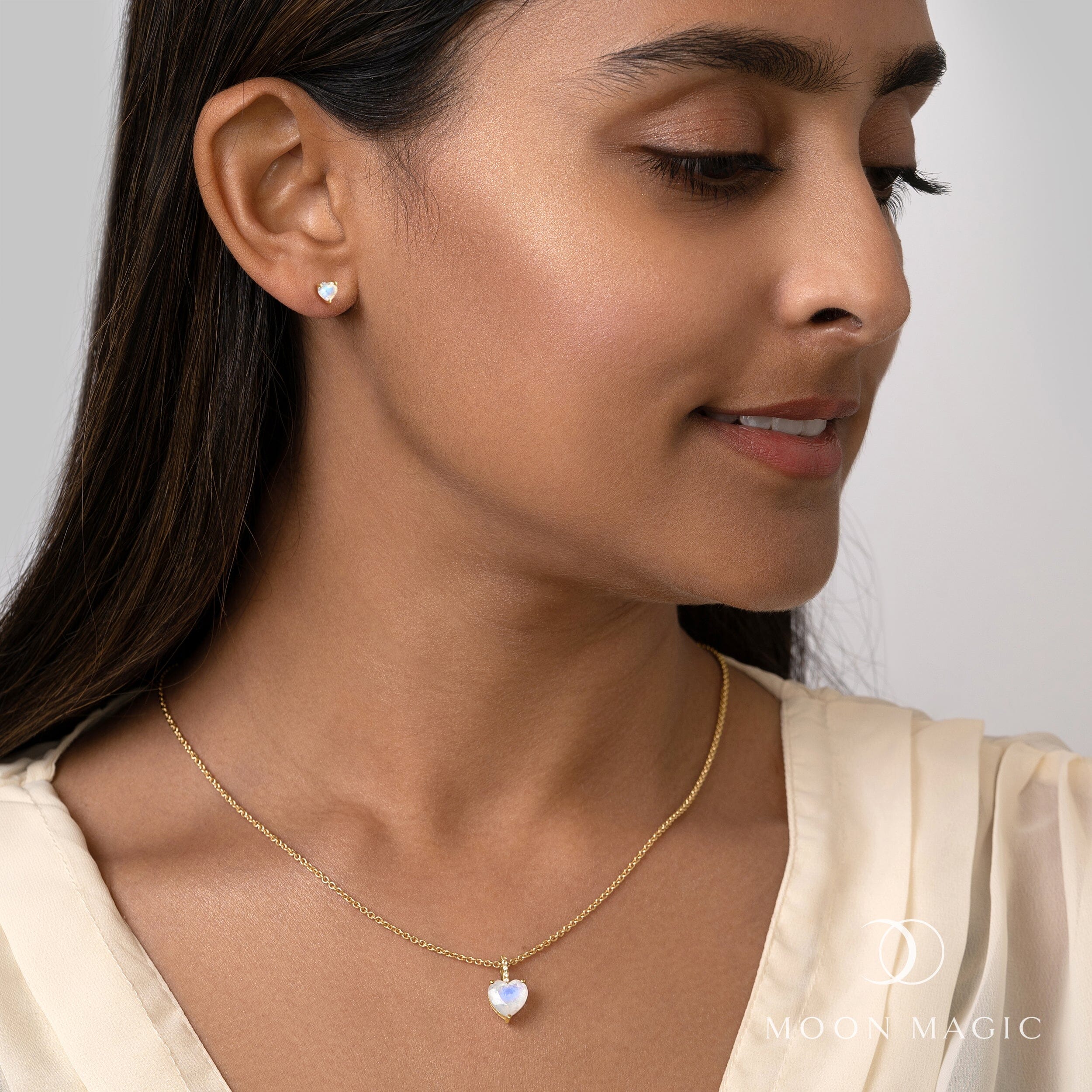 Moonstone By Your Side Necklace & Love Studs、mySite、hinf8tx79