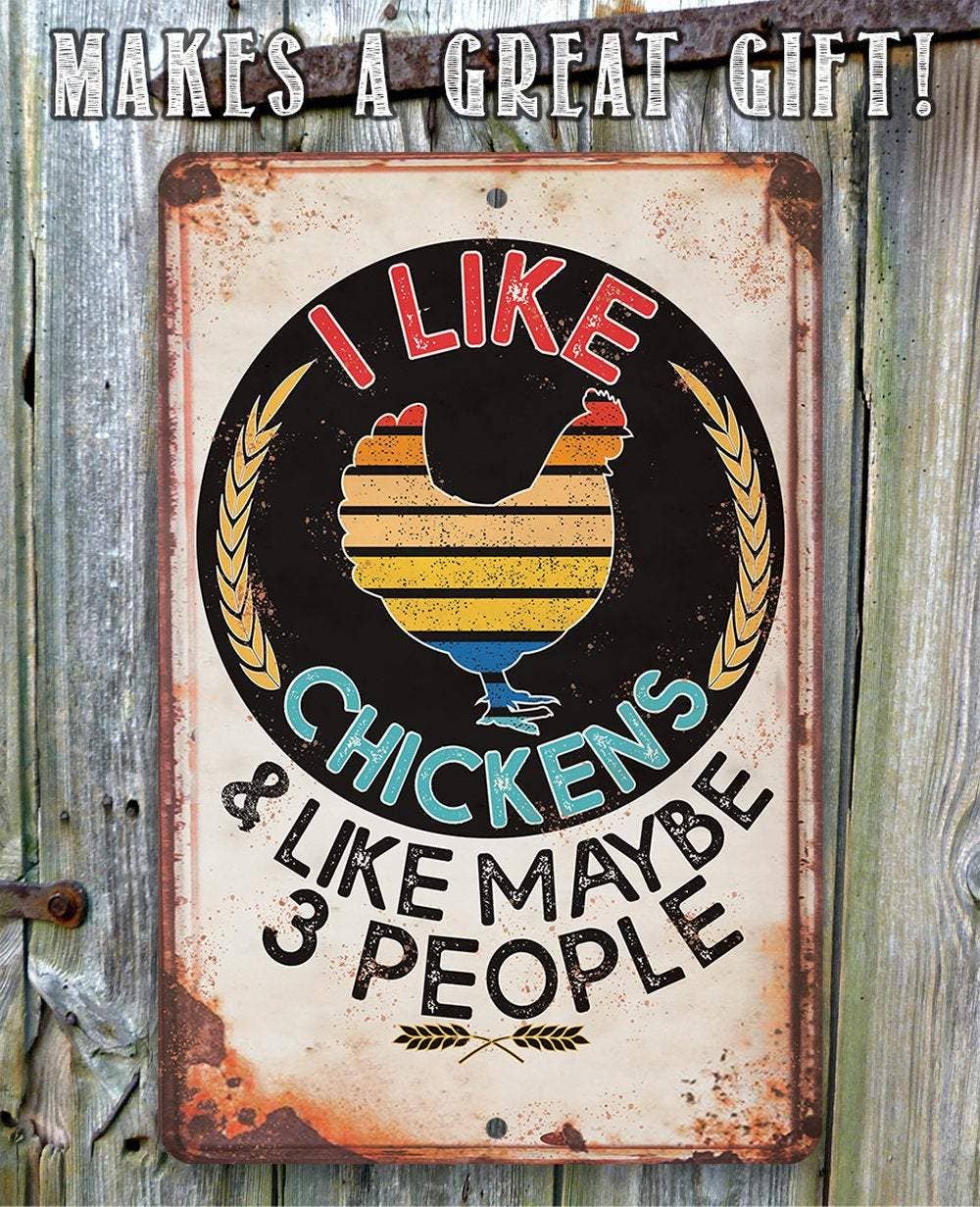 Lone Star Art - I Like Chickens - Metal Sign、mySite、g9winljtr