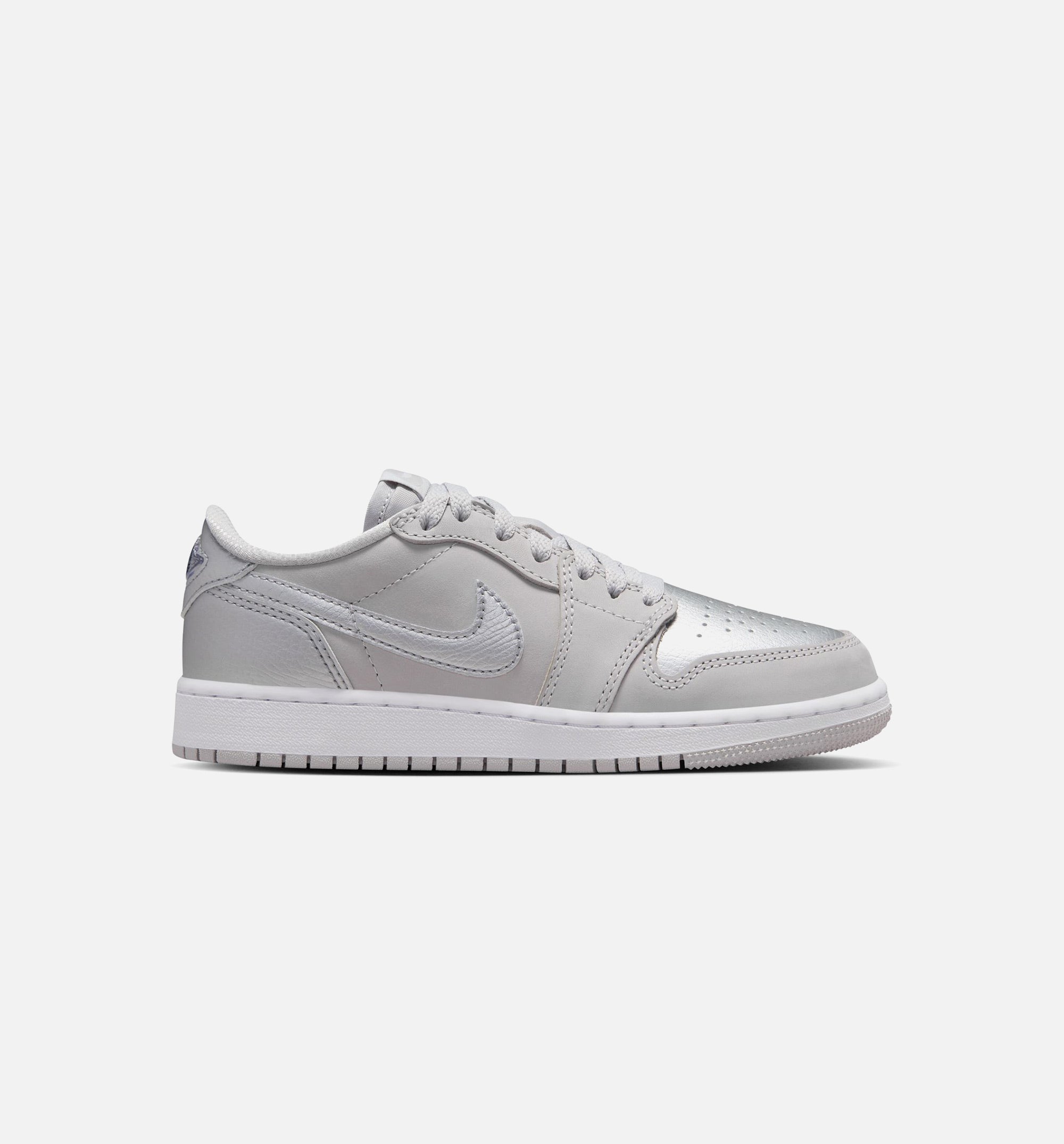 Air Jordan 1 Retro Low OG Silver Grade School Lifestyle Shoe - Neutral Grey/Metallic Silver/White、mySite、dreamappss