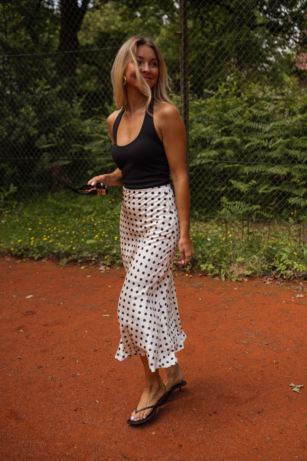 White pleated skirt