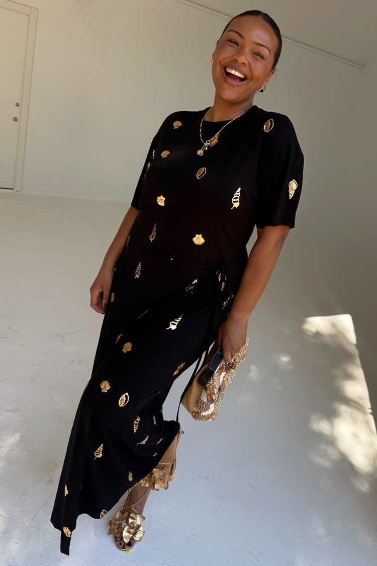 Black Shell Midi Leia Dress、mySite、solidvoid