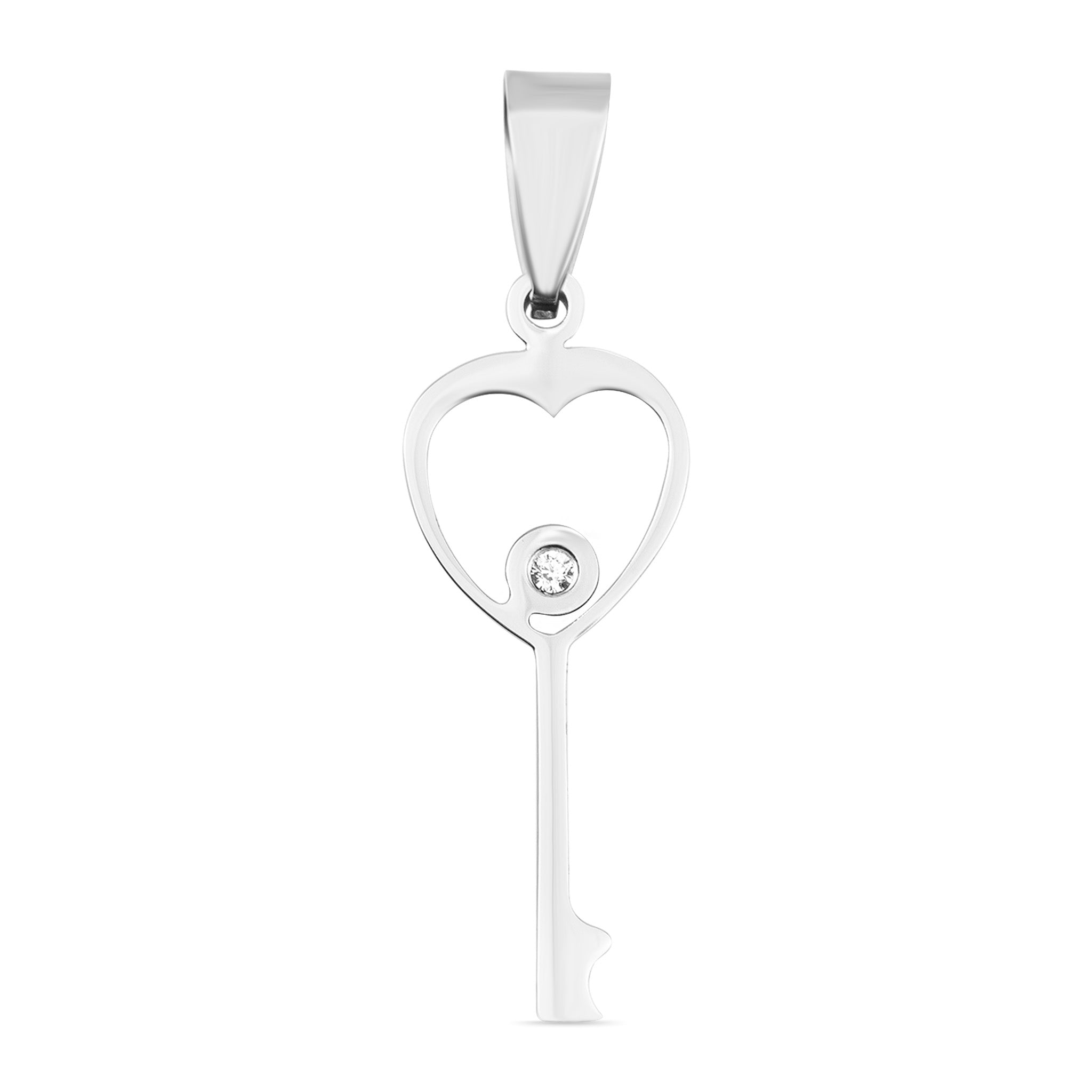 Stainless Steel CZ Thin Key Pendant / PDJ2232、mySite、dreamappss