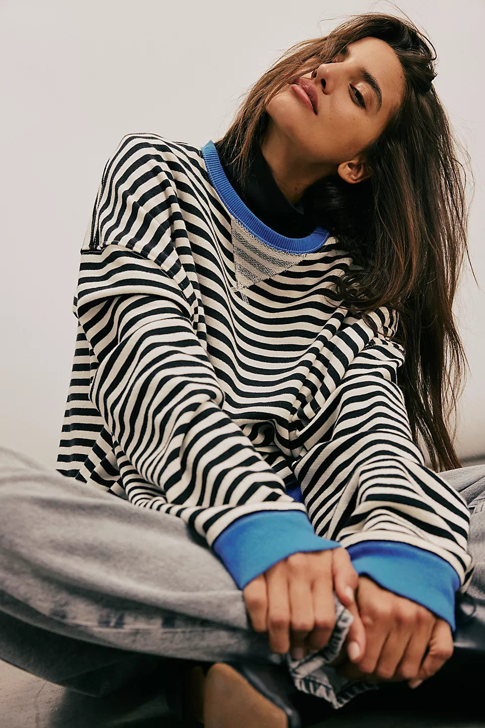 We The Free People Classic Striped Oversized Crew、mySite、garagedoors4me