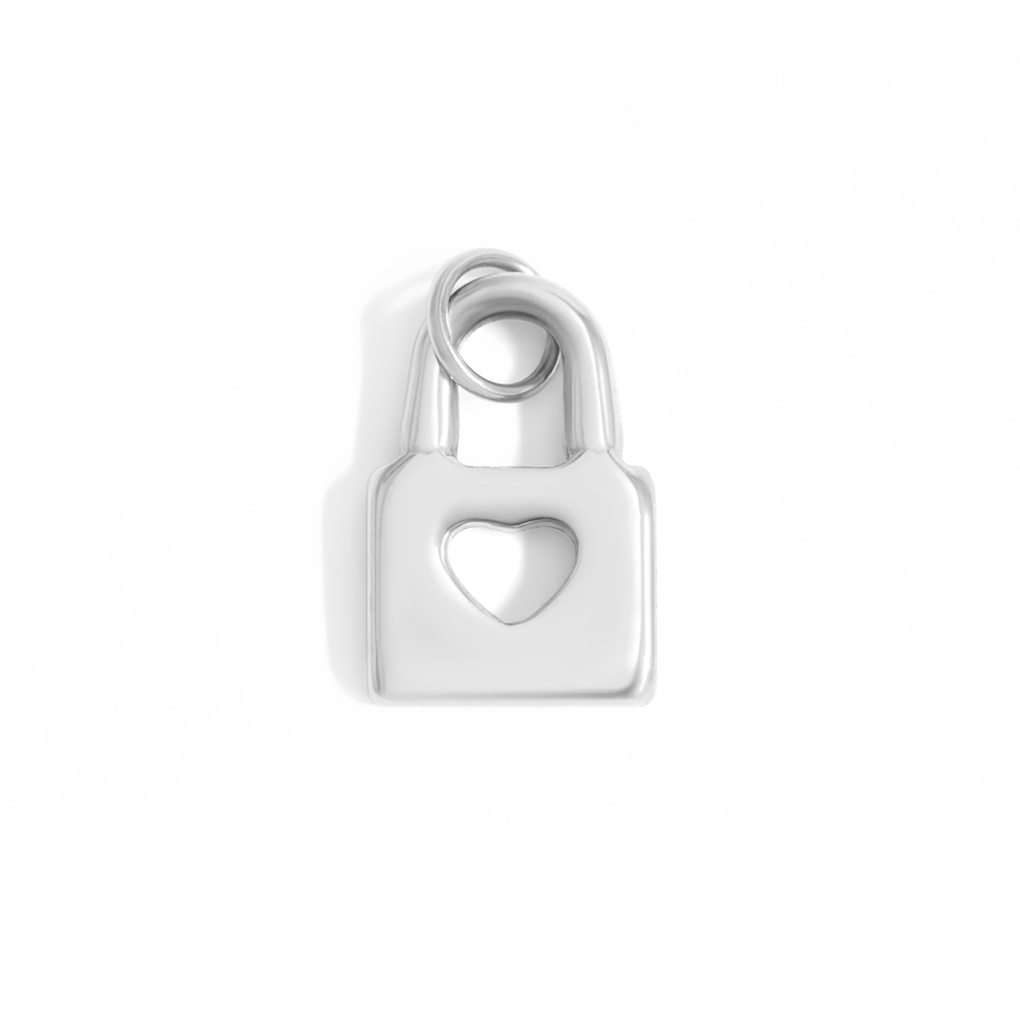 18K Gold PVD Stainless Steel Padlock with Heart Charm / PDL0276、mySite、dreamappss