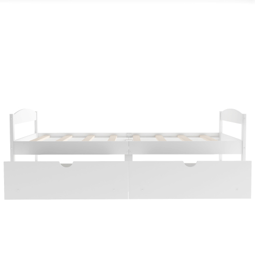 Twin size platform bed, with two drawers, espresso、、casual