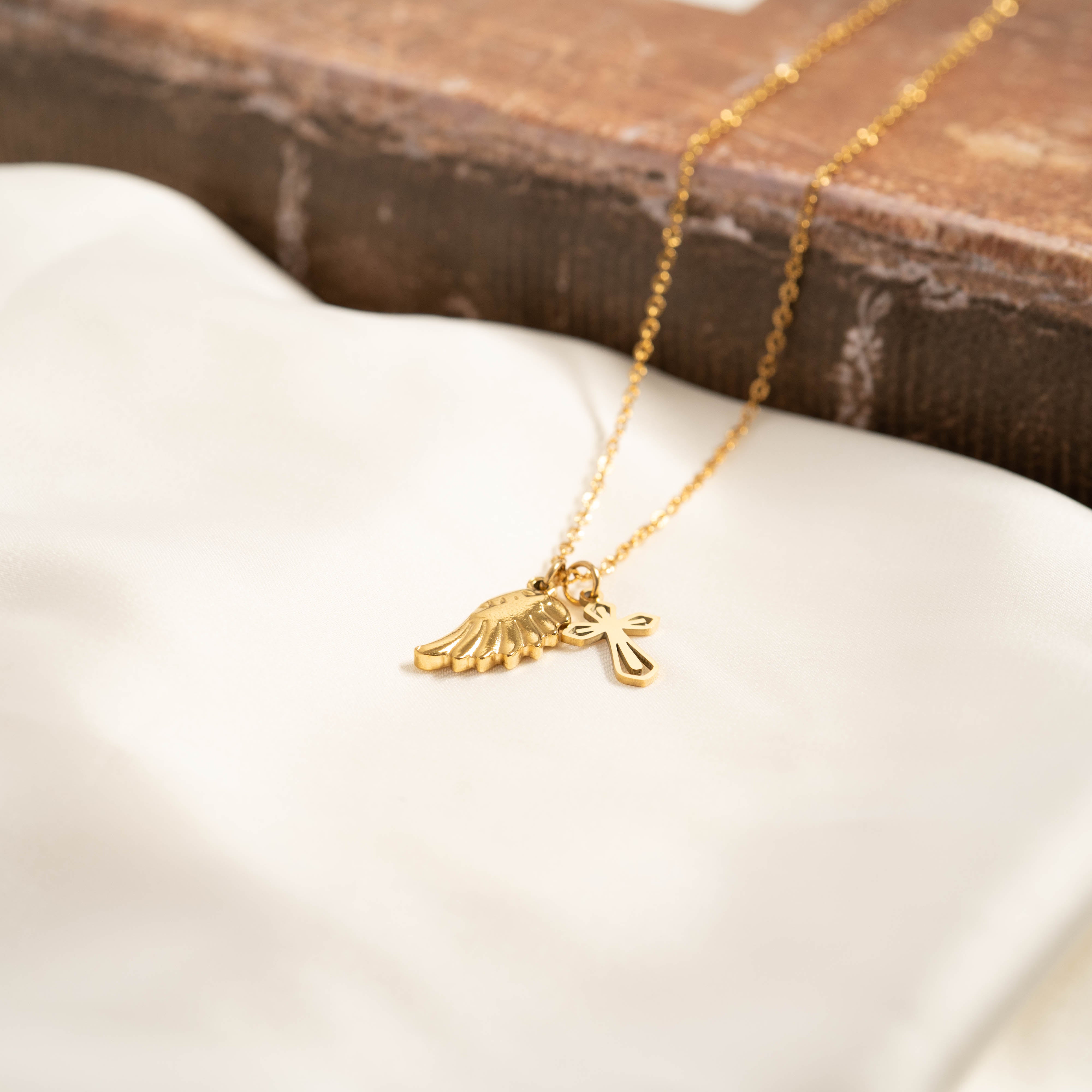 18K Gold PVD Stainless Steel Faith & Love Charm Set / BND0075、mySite、dreamappss