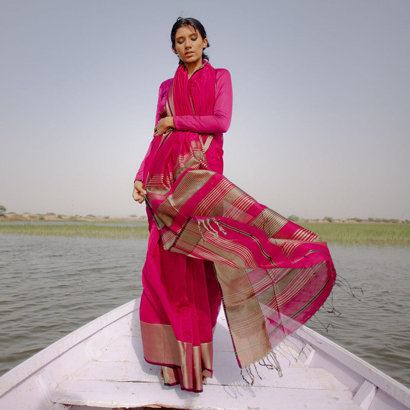 Festive Wear for Women | Maheshwari Silk Cotton Saree | Pink、mySite、camillekostekn