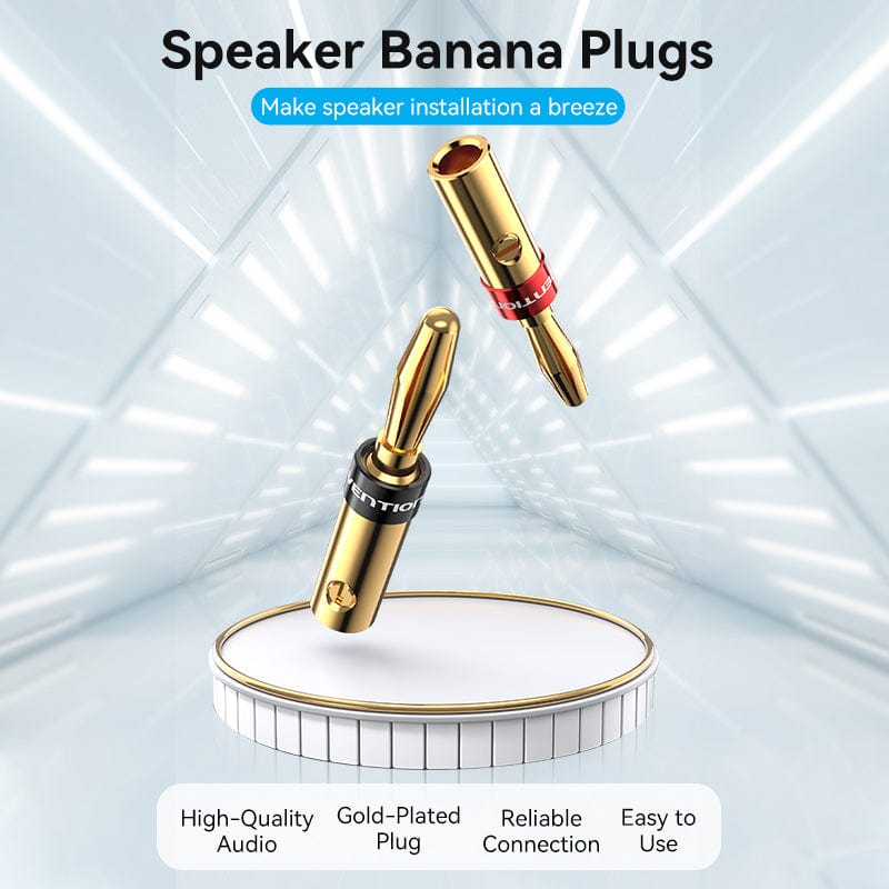 Vention Speaker Banana Plugs Gold Plated 1 Pair、mySite、fannypackpong