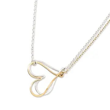 Stacked Hearts Necklace - Gold Filled and Sterling Silver、mySite、g9winljtr