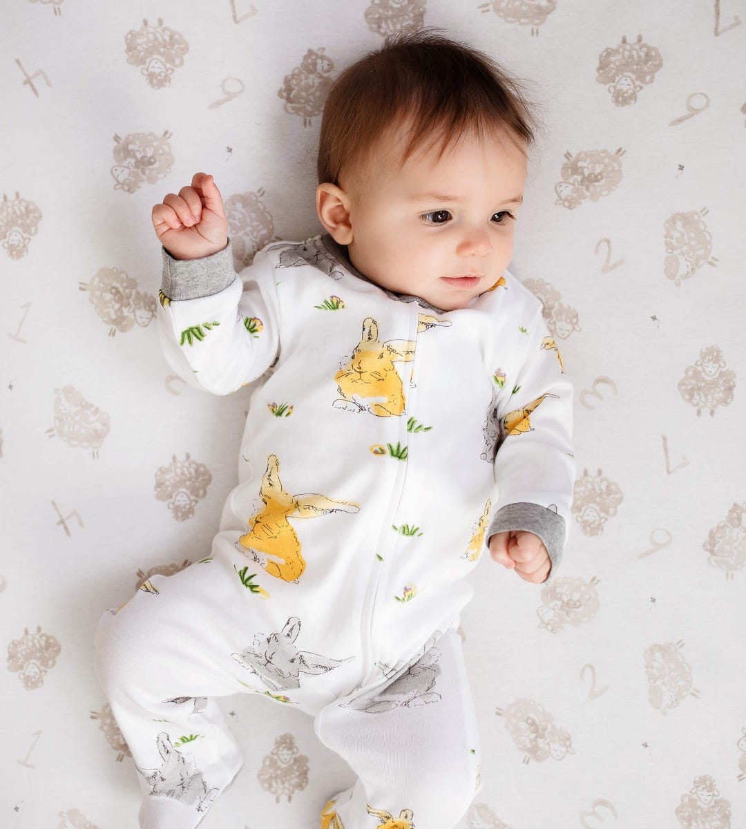 Bunny Trail Organic Cotton Loose Fit Footed Sleep & Play、mySite、g9winljtr