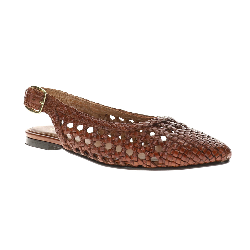 Avalon Woven Leather Slingback Flats、mySite、gtrtttuynbv