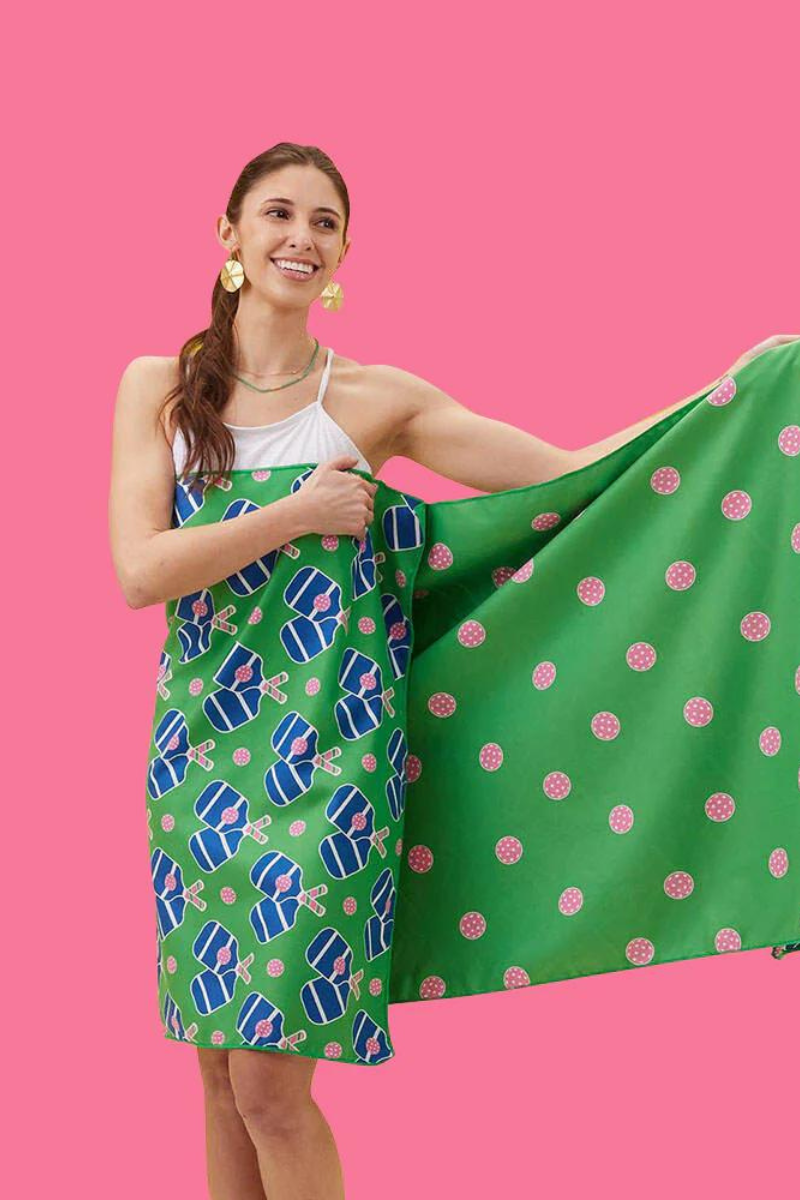 Pickleball Fun Reversible Eco Beach Towel、mySite、hinf8tx79