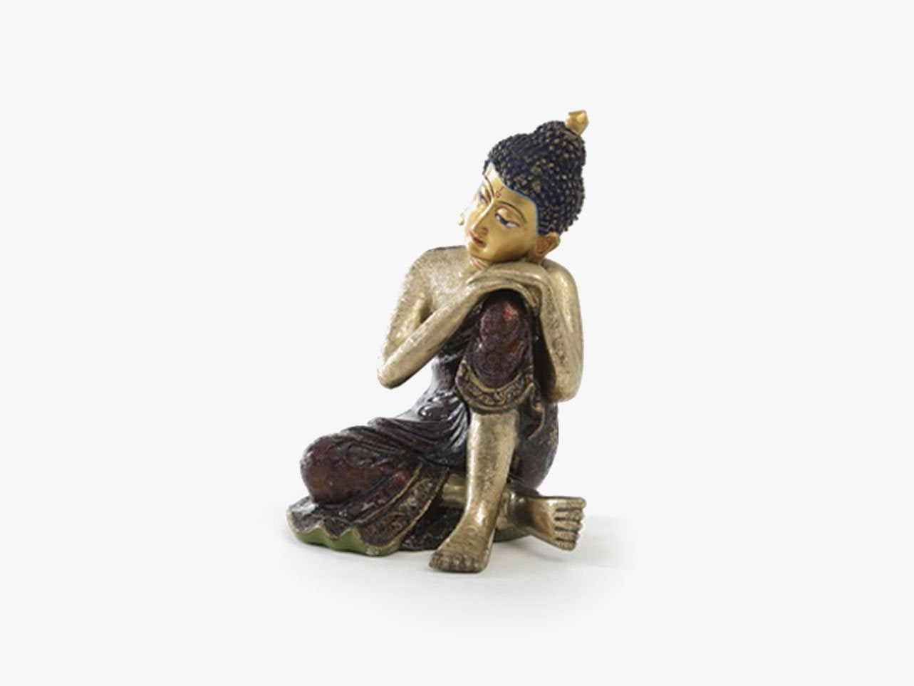 Thinking Buddha - Brass (Medium, 29cm)、mySite、topwebapps