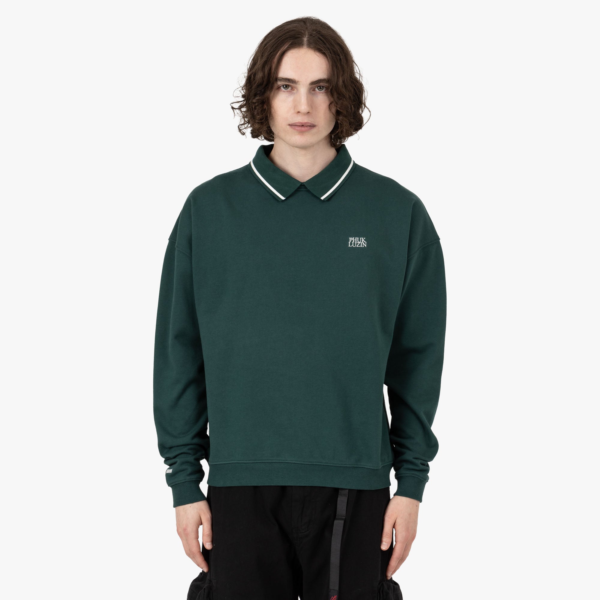  Metalwood Phuk Luzin Collared Sweatshirt / Spruce、mySite、merchandisen
